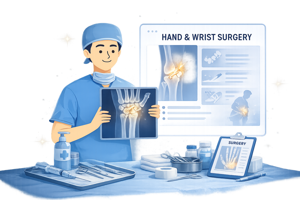 Orthopedic specialist showing wrist fracture X-ray for Hand and Wrist Surgery in Gurgaon by Dr. (Prof.) Ravi Sauhta