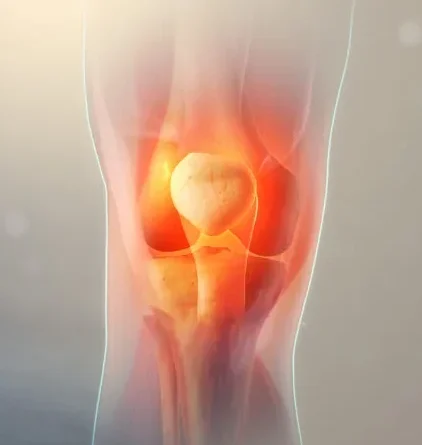 Inflamed knee joint highlighting arthritis treated by experienced Knee Replacement Surgeon in Gurgaon Dr. (Prof.) Ravi Sauhta