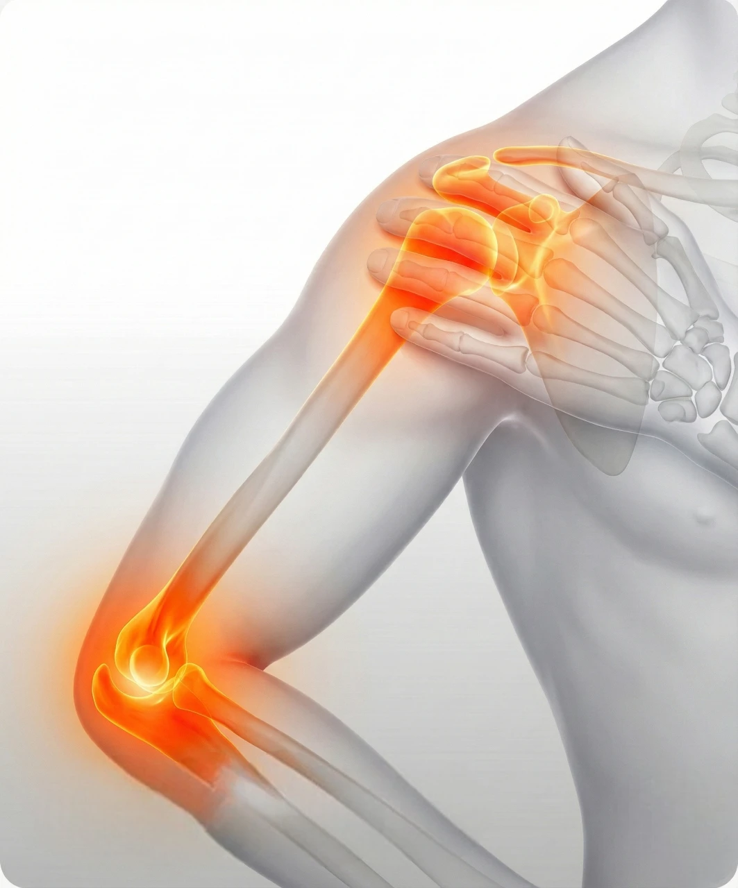 Illustration of shoulder and elbow joint inflammation highlighting need for Shoulder & Elbow Surgery in Gurgaon by Dr. (Prof.) Ravi Sauhta